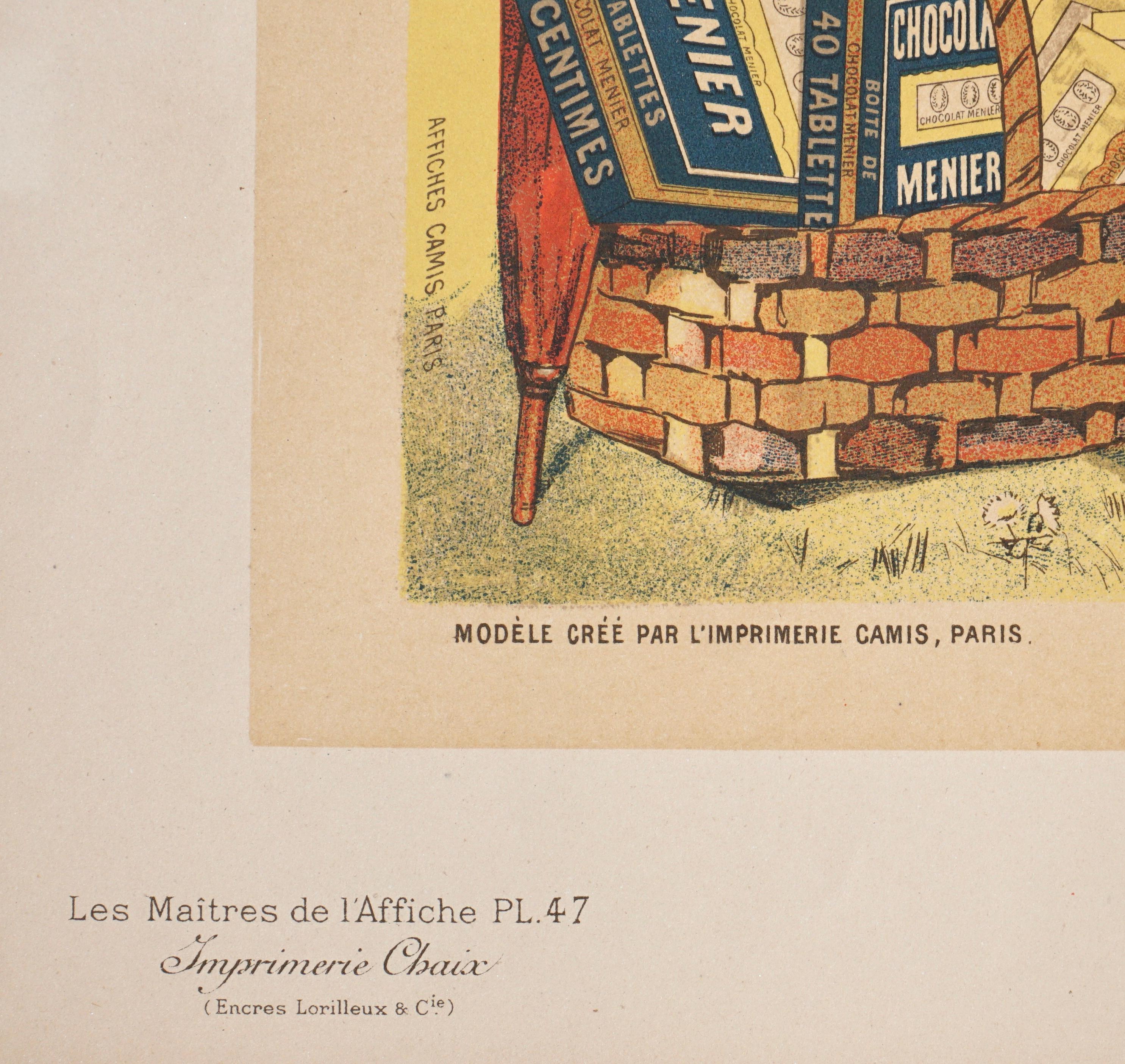 Hand-Crafted Bouisset “Chocolat Meier” Original Art Nouveau Poster, 1895