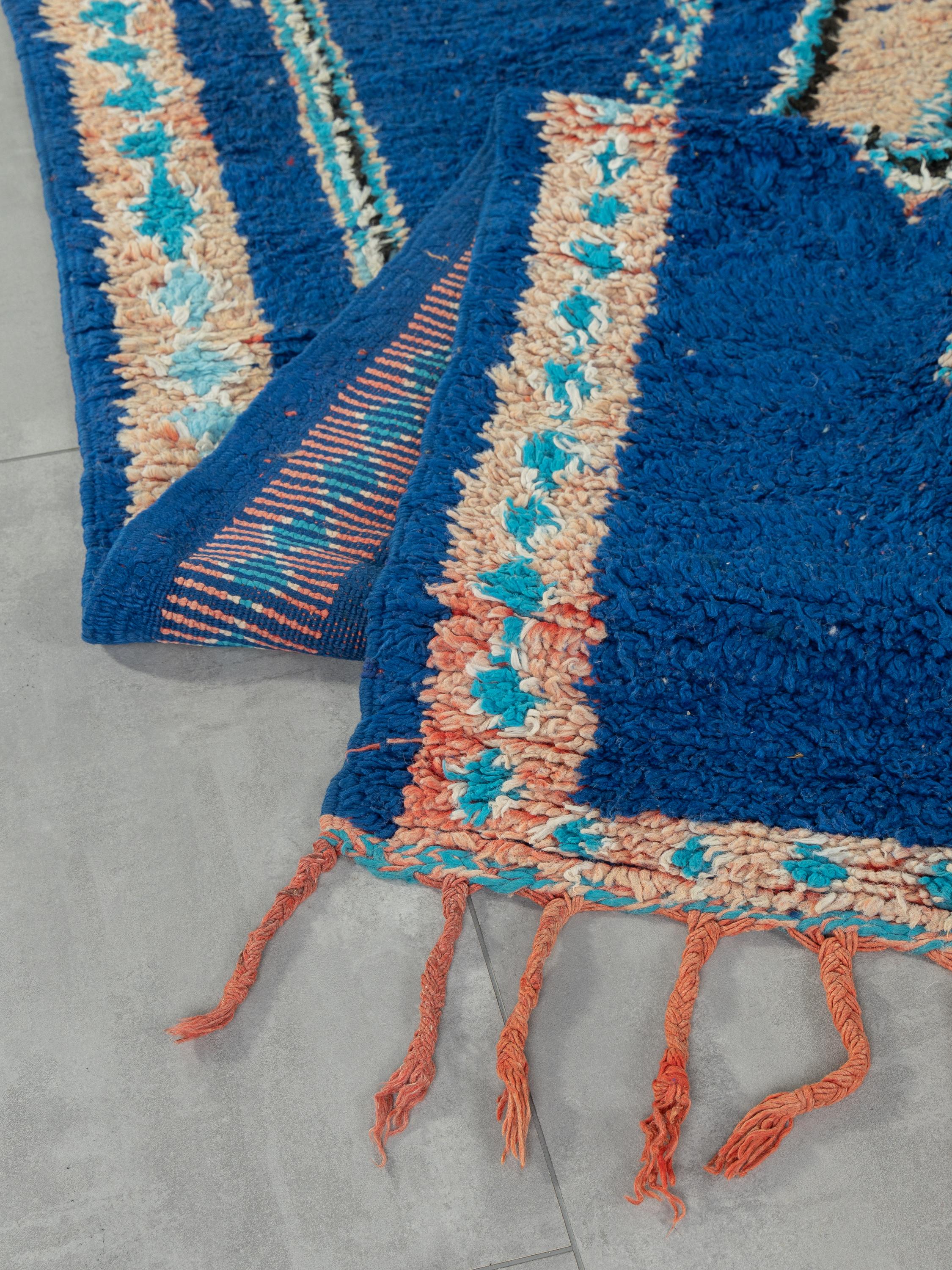 Boujad Berber Rug 100% Wool Handmade 1980s For Sale 2