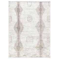 Boujad Tribal Handknotted Rug with Rustic Pattern in Beige and Camel Color