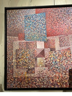Algerian Artist, Oil on canvas Carrés Égares "Lost Squares "