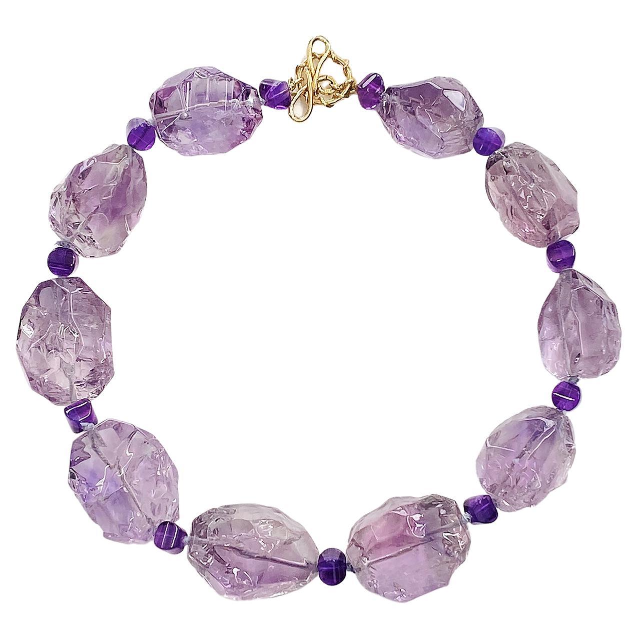 Boulder Amethyst 18K Yellow Gold Necklace