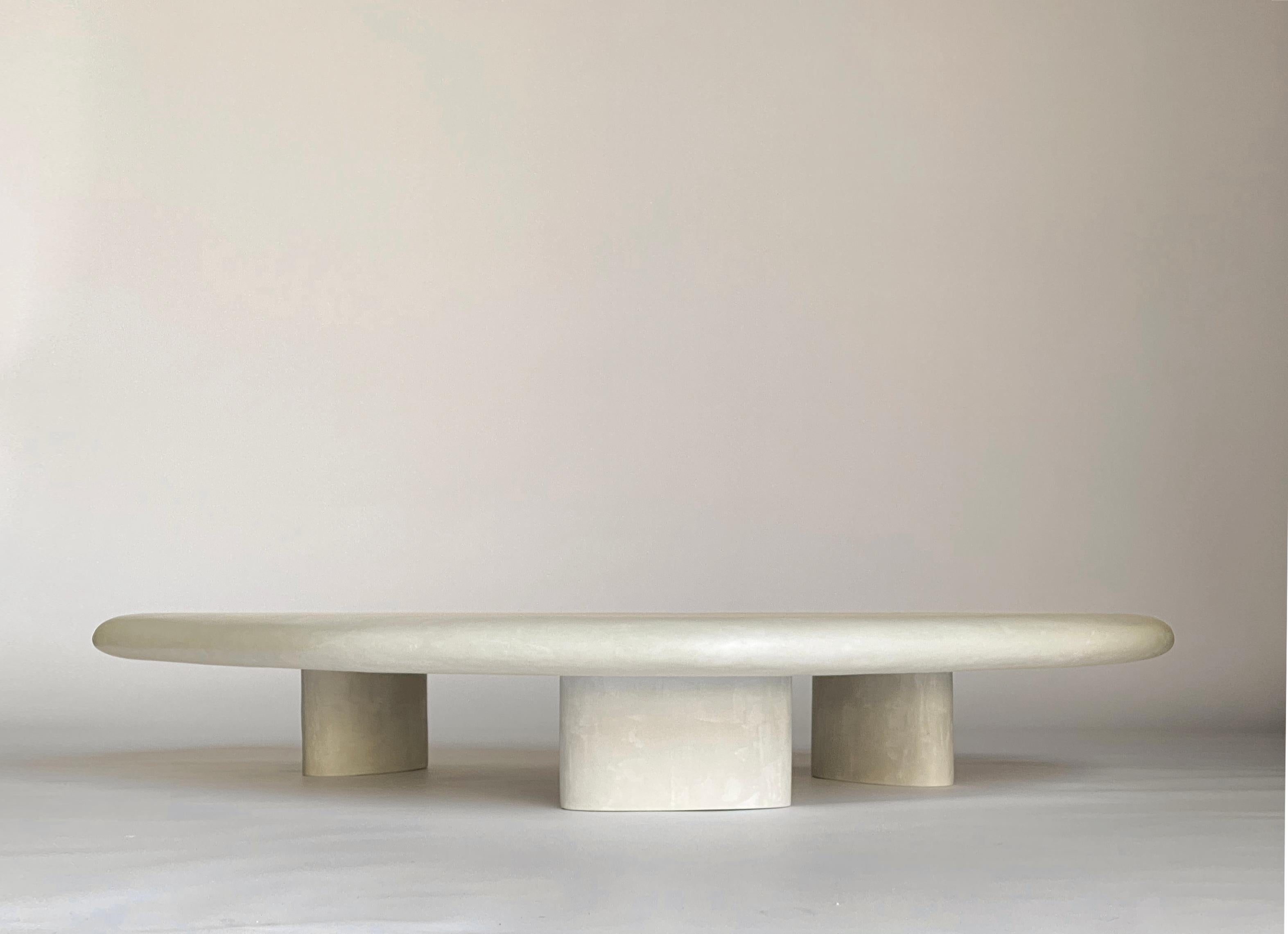 Modern BOULDER - coffee table in plaster, handcrafted in Berlin by DEGLAN For Sale