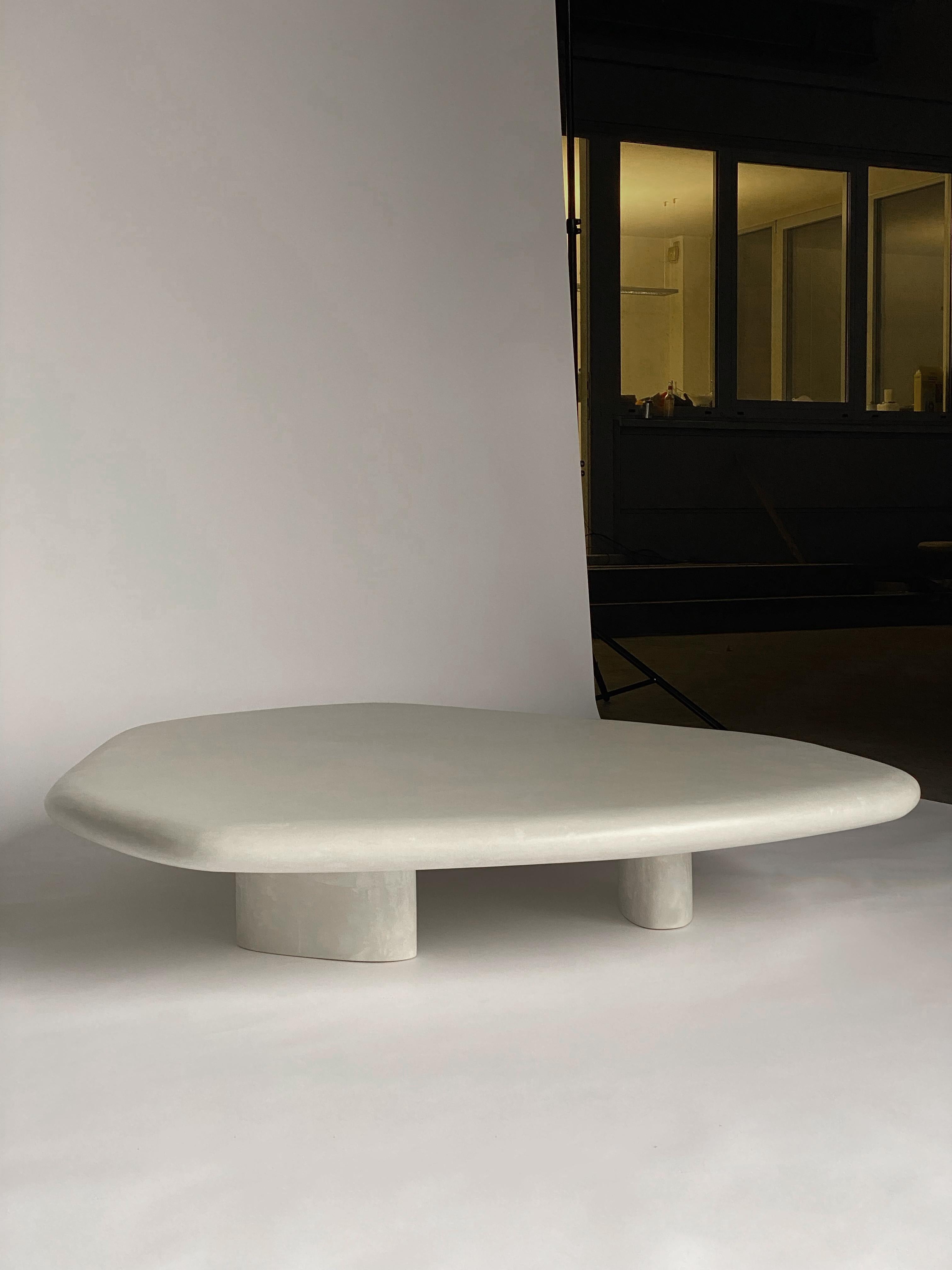 Hand-Crafted BOULDER - coffee table in plaster, handcrafted in Berlin by DEGLAN For Sale