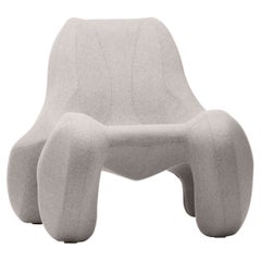 Boulder Grey Club chair Club 112 in felt wool, Colour 147 Divina Melange 3