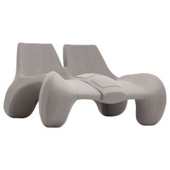 Boulder Grey Double Chaise Longue couch DC 112 wool, Colour 147 Divina Melange 3