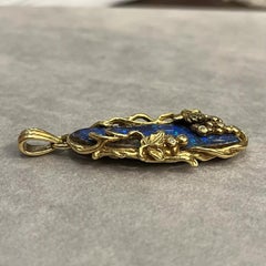 Boulder Opal 19.57 ct and Diamond Pendant in 18k Yellow Gold