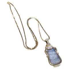 Boulder Opal and Diamond Pendant Necklace in 18k and 14k Yellow Gold