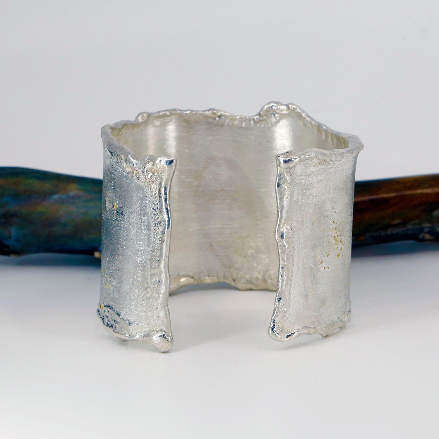 Emerald Cut Boulder Opal Cuff Bracelet Sapphire Emeralds 22k 18k Sterling Silver For Sale