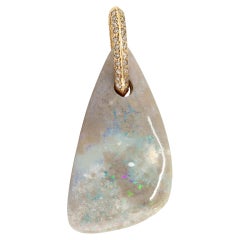 Boulder Opal Diamond Link Gold One-of-a-Kind Charm Pendant, Just Jules 2024