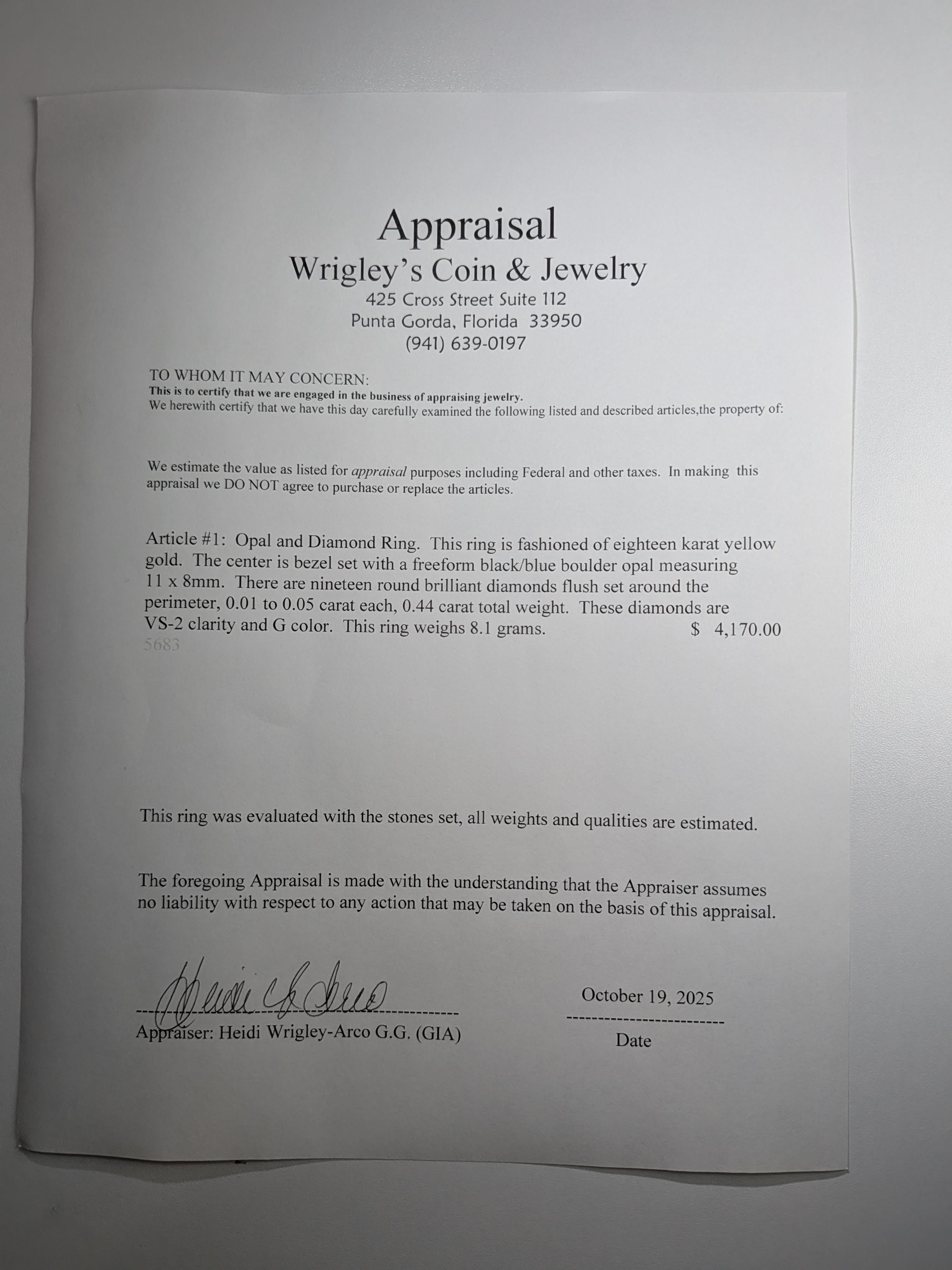 Bague Boulder Opal Diamond. Bague en or 18k sertie d'opales véritables et de diamants. en vente 5