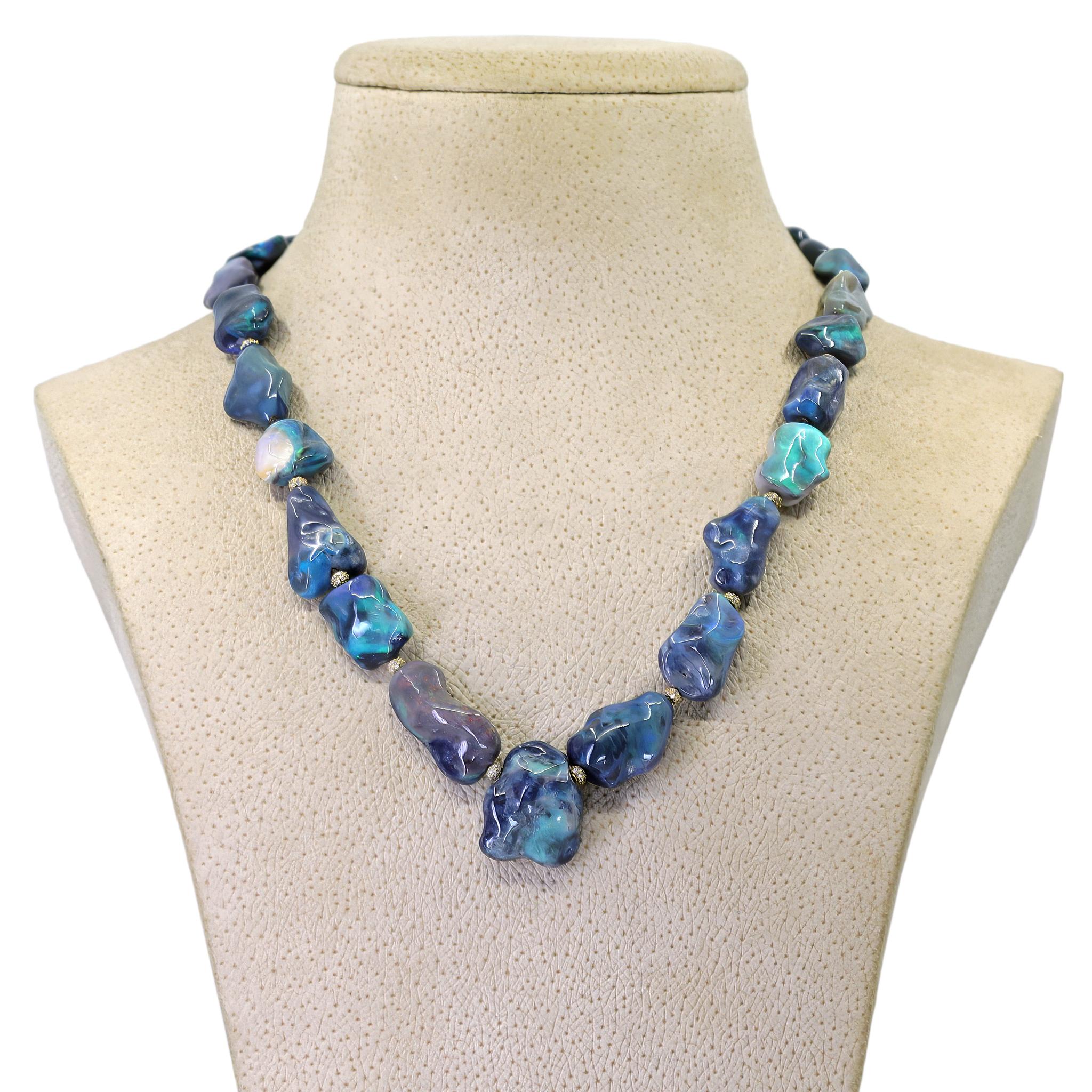 Artiste Collier Boulder Opal Diamond Yellow Gold One-of-a-Kind, Just Jules 2025 en vente