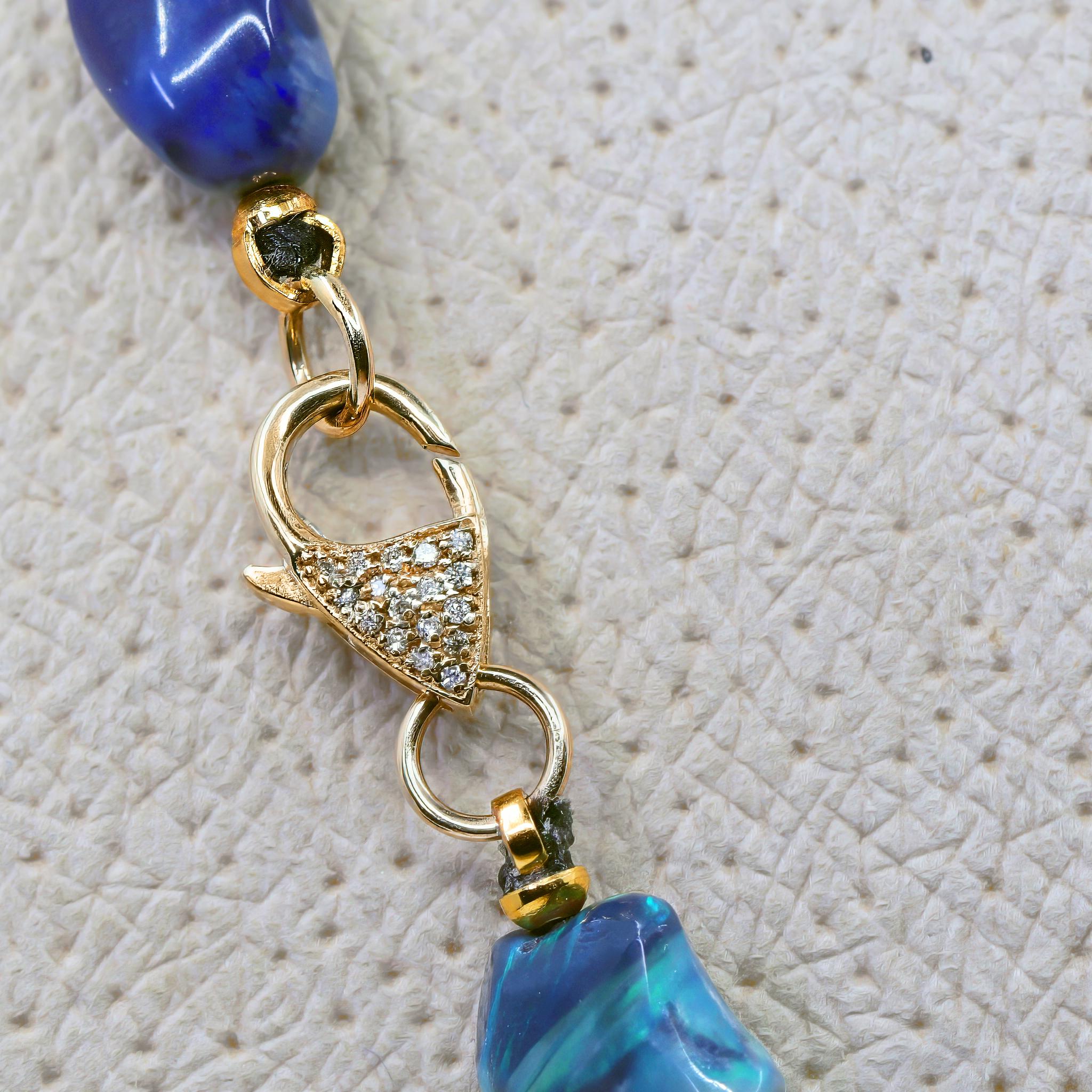Collier Boulder Opal Diamond Yellow Gold One-of-a-Kind, Just Jules 2025 Neuf - En vente à Dallas, TX