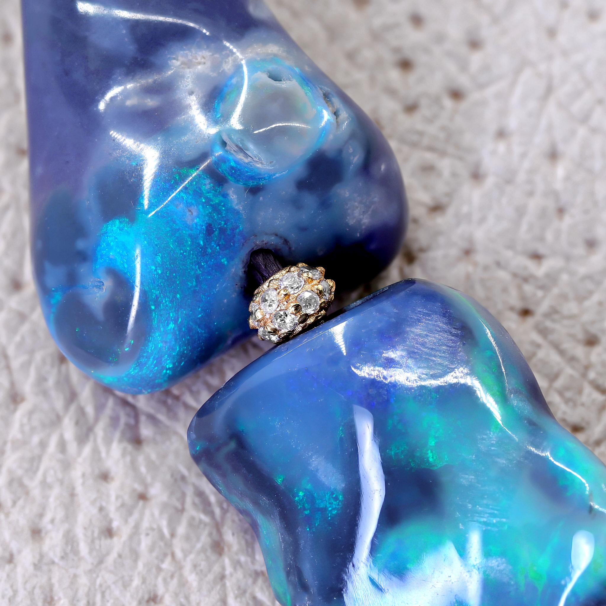 Collier Boulder Opal Diamond Yellow Gold One-of-a-Kind, Just Jules 2025 en vente 1