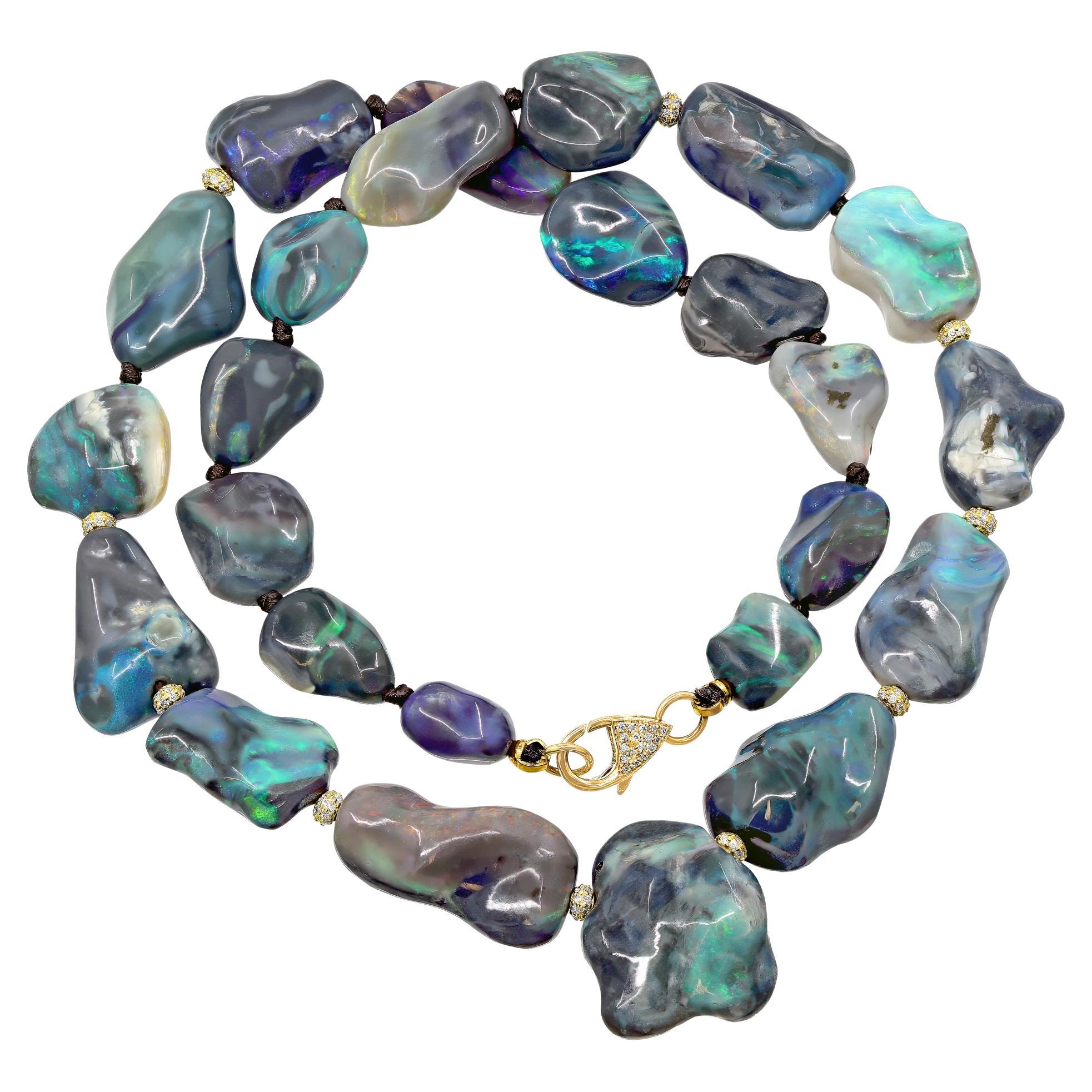 Collier Boulder Opal Diamond Yellow Gold One-of-a-Kind, Just Jules 2025 en vente