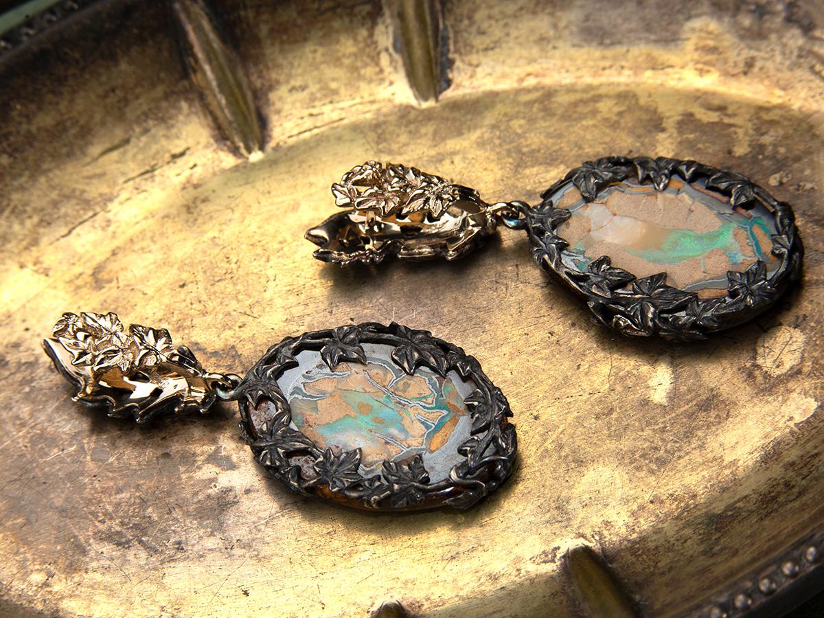 Boulder Opal Earrings Middle-Earth Tolkien Lord of the Rings For Sale 5