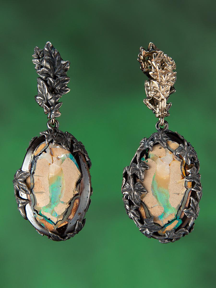 Boulder Opal Earrings Middle-Earth Tolkien Lord of the Rings In New Condition For Sale In Berlin, DE