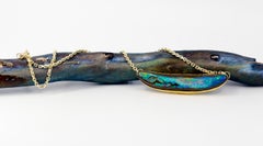 Boulder-Opal-Halskette „East West“ aus 22-karätigem, 18-karätigem und 14-karätigem Gold mit diamantgeschliffener Kette