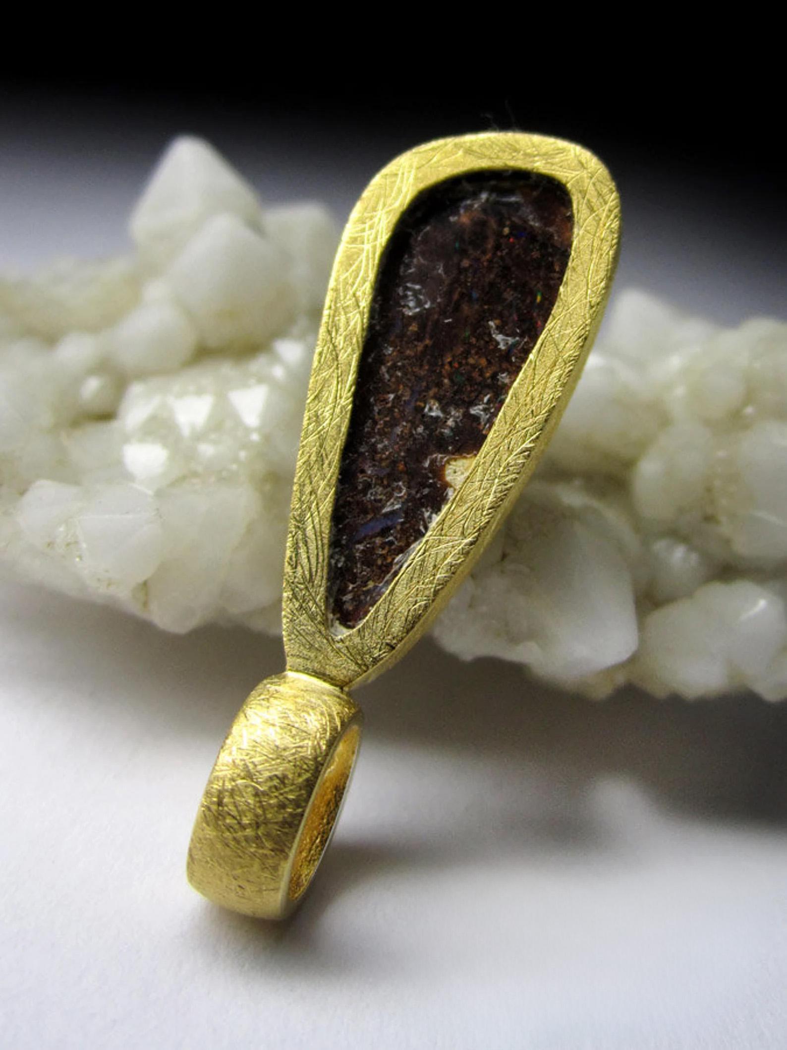 da uomo o donna Collana Boulder Opale in argento placcato oro stile Game of Thrones in vendita