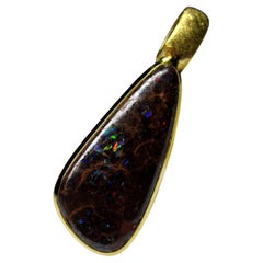 Collana Boulder Opale in argento placcato oro stile Game of Thrones
