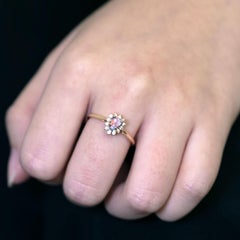 Boulder Opal Halo Diamant Verlobungsring 14K Gelbgold