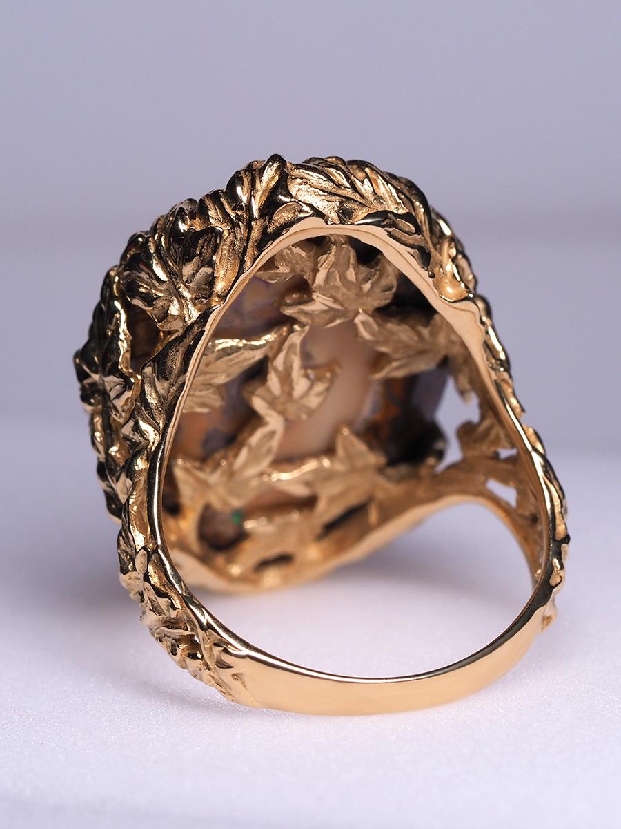 Boulder Opal Ivy ring Australian opal gemstone wedding anniversary For Sale 9