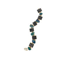 Boulder-Opal-Gliederarmband mit Meteorit und 22-karätigem sowie 18-karätigem Gold „Botschaften der Götter“