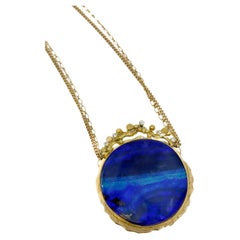 Boulder Opal Necklace Diamonds 22k 18k 14k “Skinny Dipping”