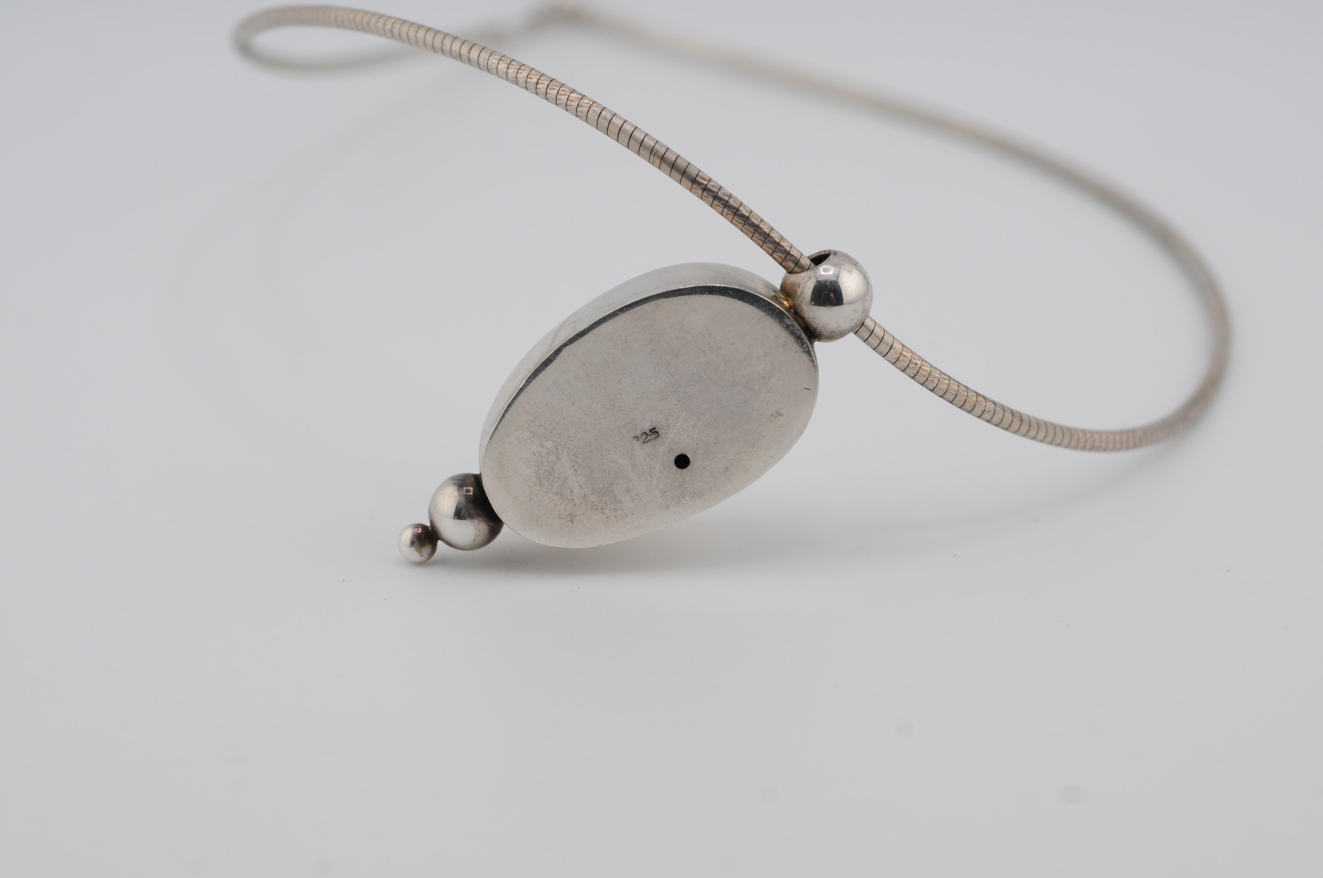 Boulder-Opal-Halskette aus Sterlingsilber mit Goldakzenten im Angebot 4
