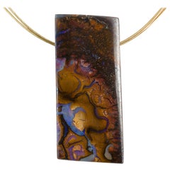 PENDANT NECKLACE Australian Opal on 14 Karat Gold Necklace
