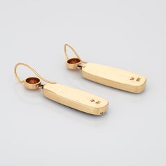 Boulder Opal Orange Zircon Earrings Estate 18k Gold 2" Drops Fine Jewelry