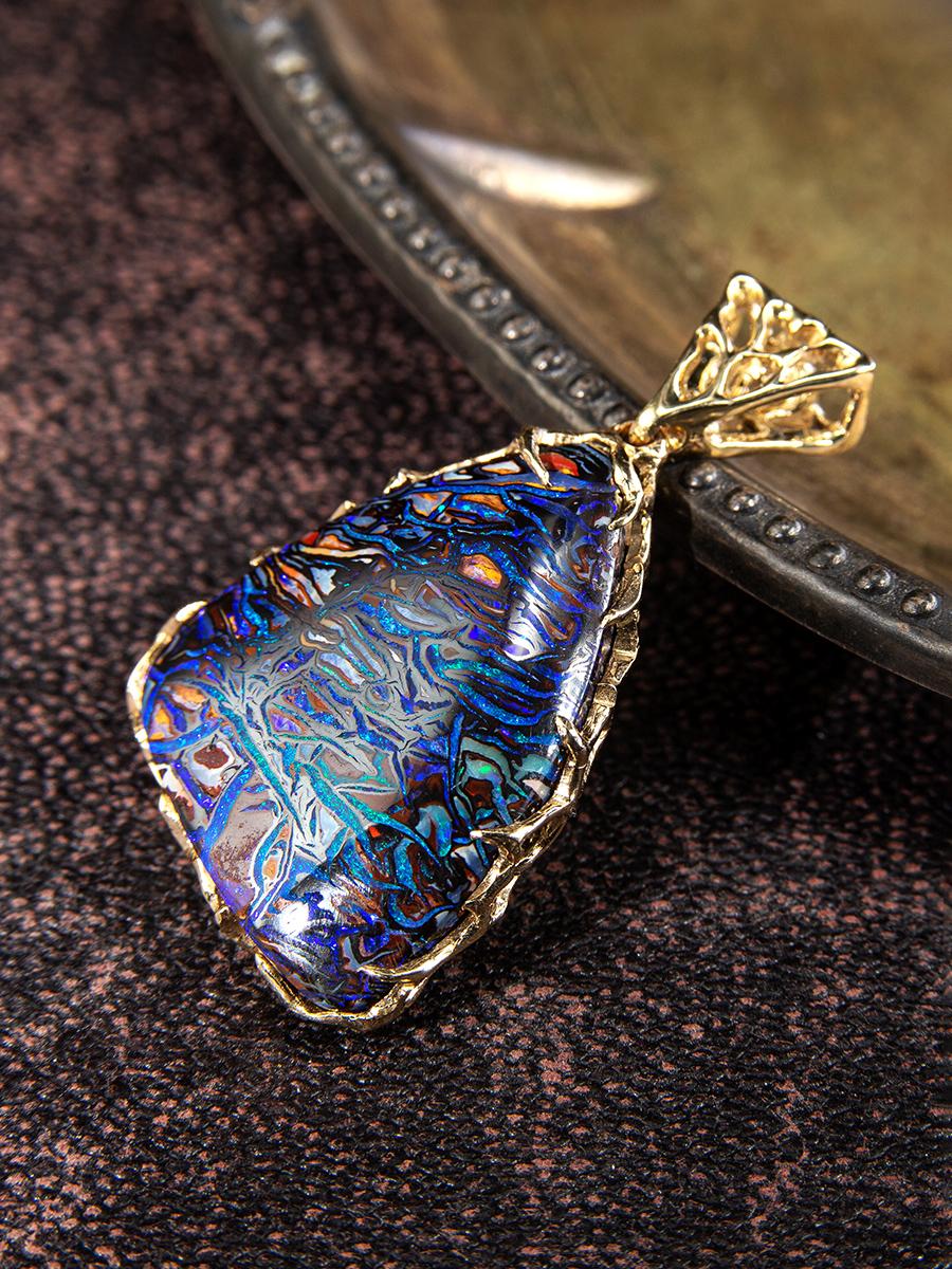 Opal necklace gold Unisex pendant Lord of the Rings style 6