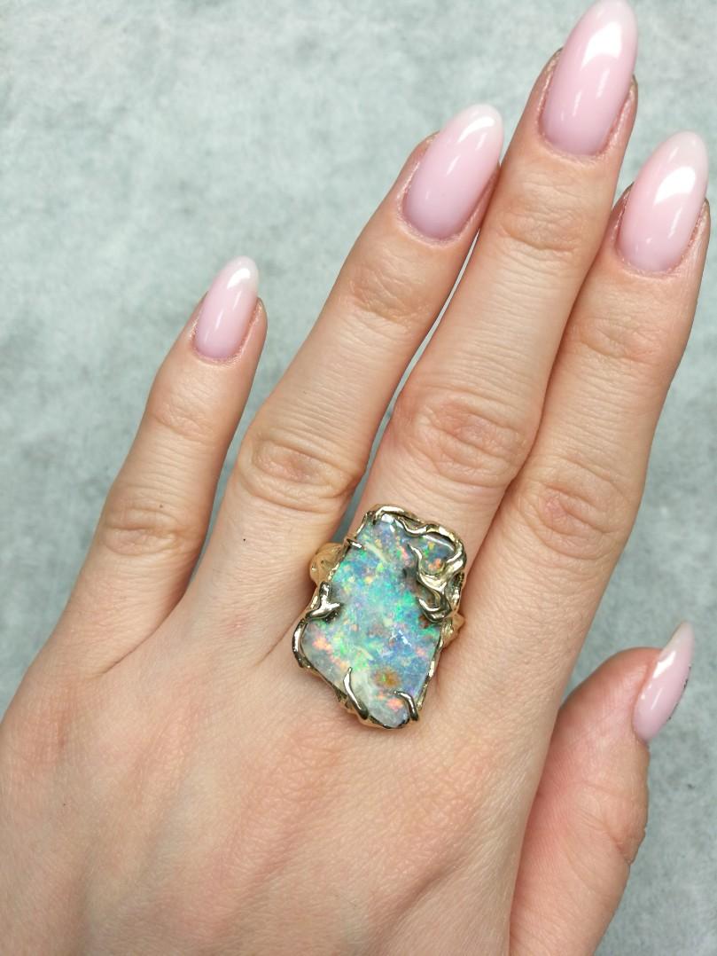 mens boulder opal ring