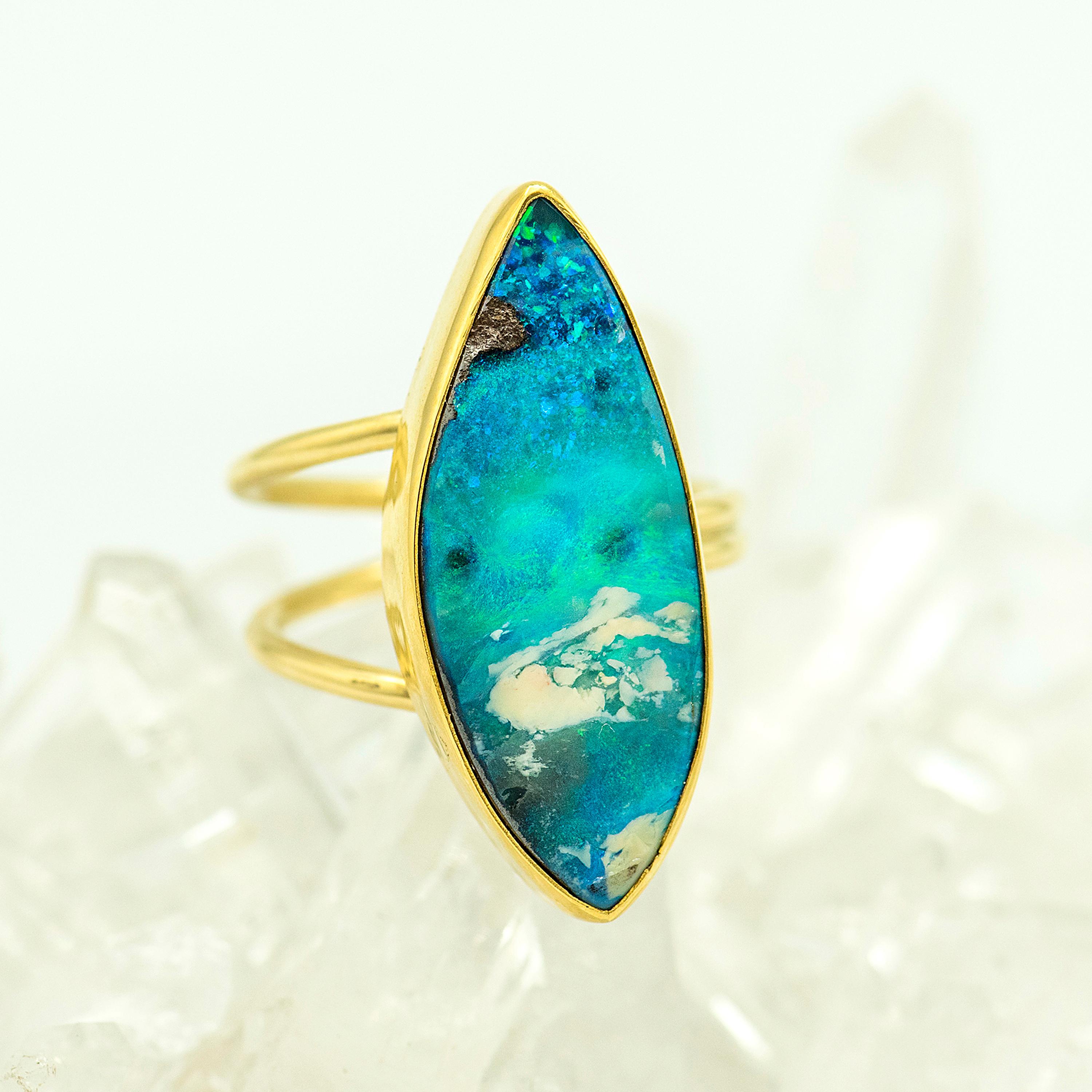 aqua opal ring