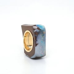 Boulder Opal Ring with 18 Carat Yellow Gold