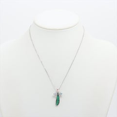 Boulder Opal Sapphire Pendant. 18k White Gold Opal Diamond Sapphire Necklace.