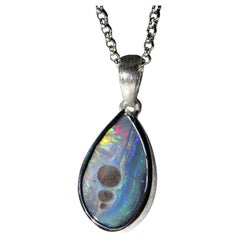 Boulder Opal Silver necklace