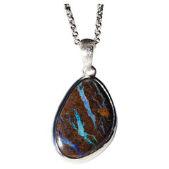 Boulder Opal Silver Pendant