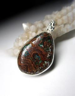 Boulder Opal Silver Pendant Genuine Australian Green boulder gemstone gift