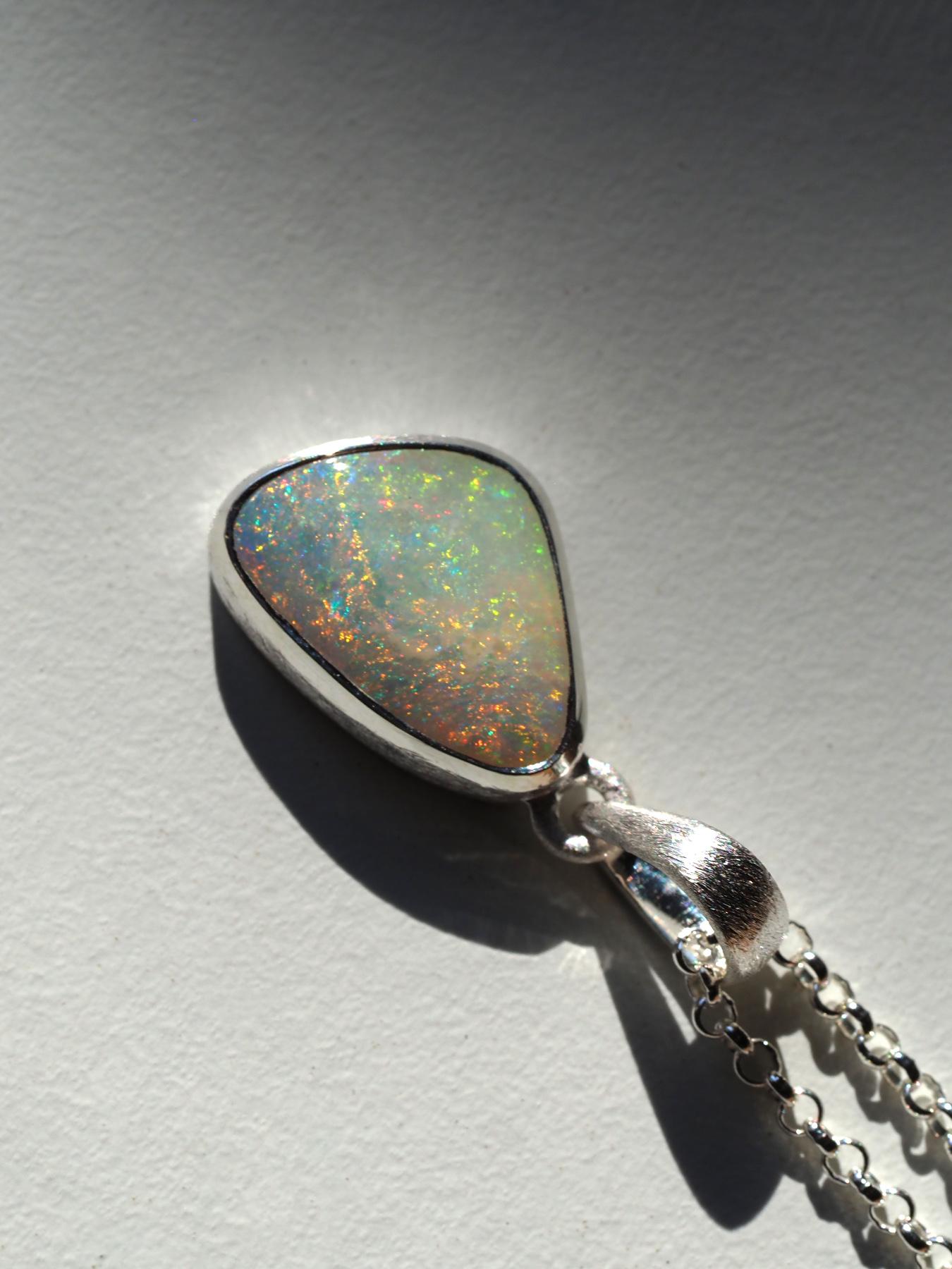 Boulder Opal Silber-Anhänger Geschenk 25005 im Angebot 6