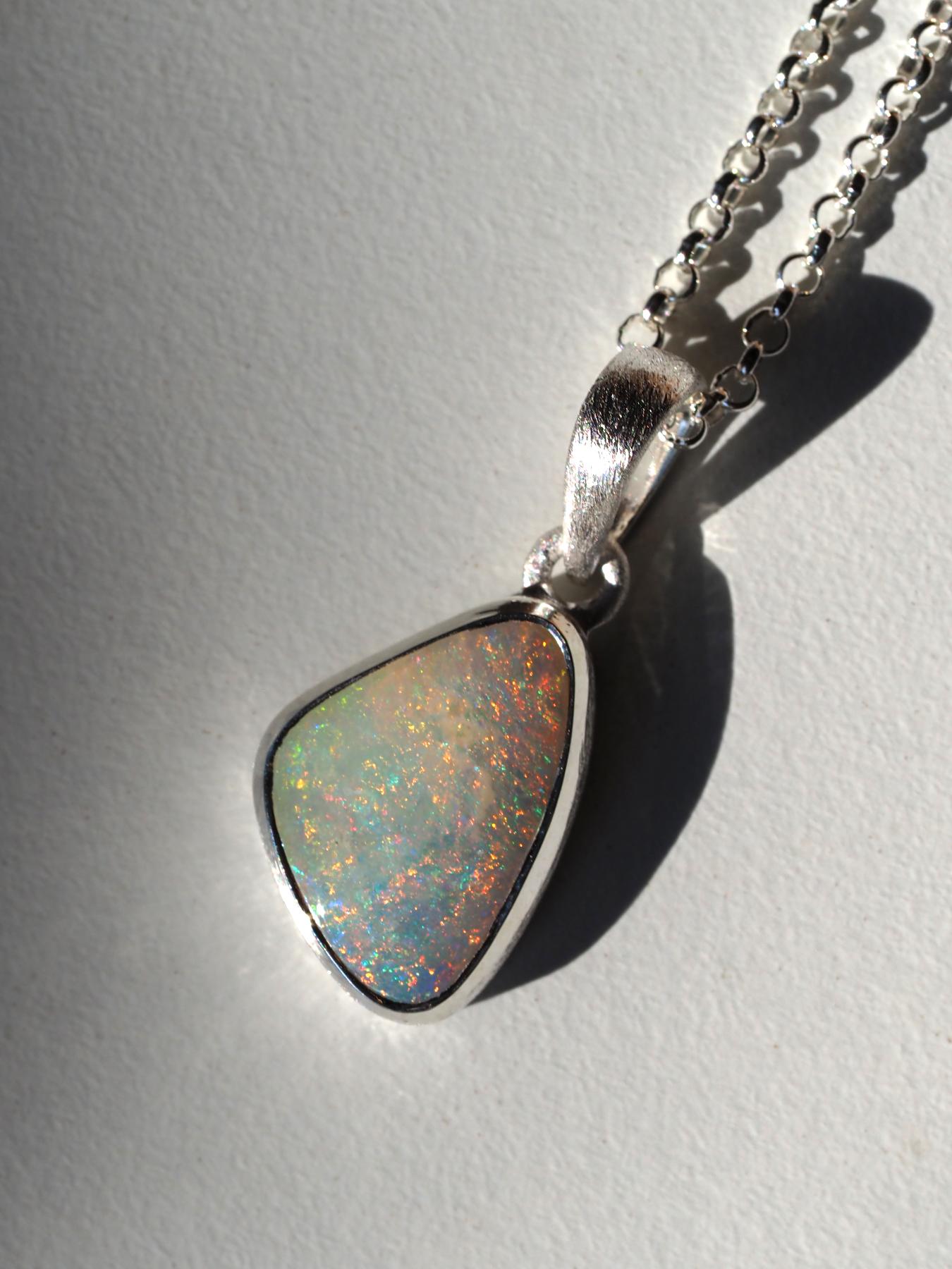Boulder Opal Silber-Anhänger Geschenk 25005 im Angebot 7