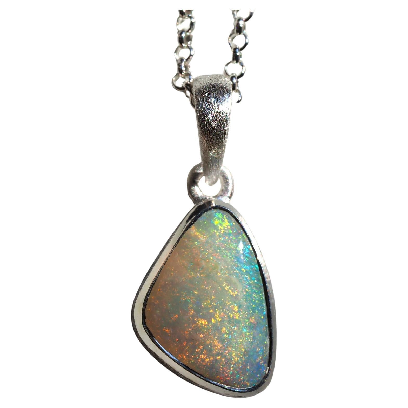 Colgante de plata con ópalo de Boulder de regalo 25005