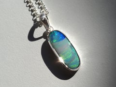 Boulder Opal Silver Pendant gift 5ct australian opal