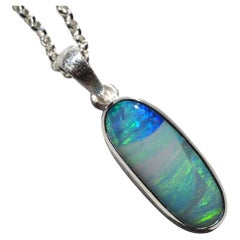 Ciondolo Boulder Opal in argento regalo 5ct opale australiano