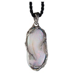 Boulder Opal Silver Pendant regalo Multicolor Natural Australian Stone collar