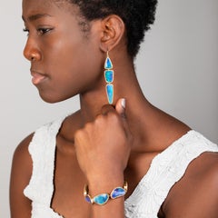 Boucles d'oreilles triples en Opale Boulder