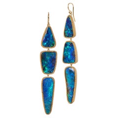 Boulder Opal Triple Drop Earrings