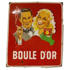 Boule D'or Enamel Sign, 1953, Vintage Advertising