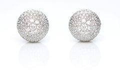 Diamonds ct 13.00 Contemporary ball earrings, in 18 Kt gold. Handcraft in Italy.