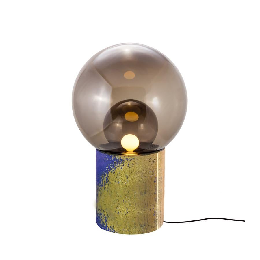 Boule High Smoky Grey Opal White Black Floor Lamp by Pulpo en vente 2