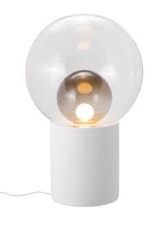Lámpara de pie Boule High Transparente Gris Ahumado Blanco by Pulpo